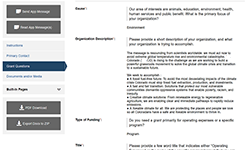 Nonprofits use a simple step-by-step process to fill out and submit applications and reports.